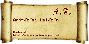 Andrási Helén névjegykártya