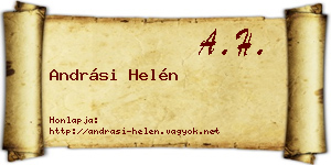 Andrási Helén névjegykártya